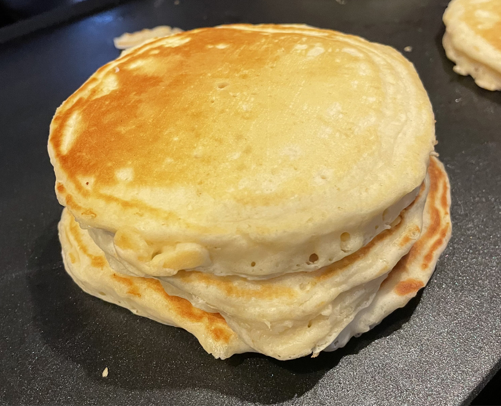 Making fluffy pancakes from scratch