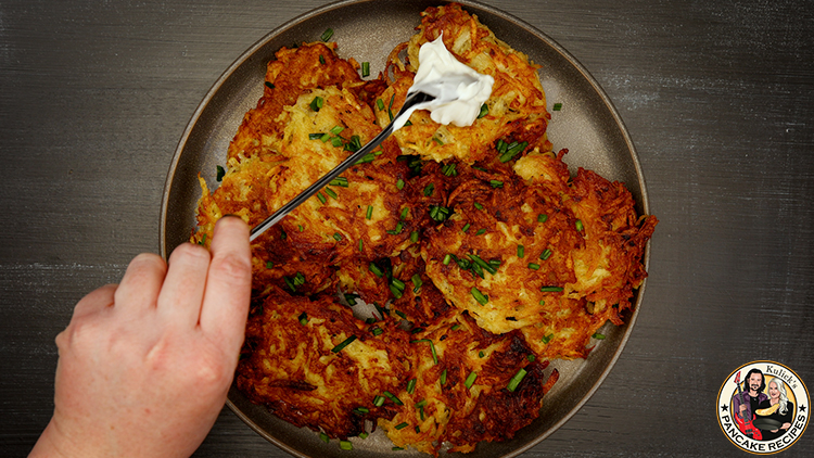 Making homemade potato pancakes