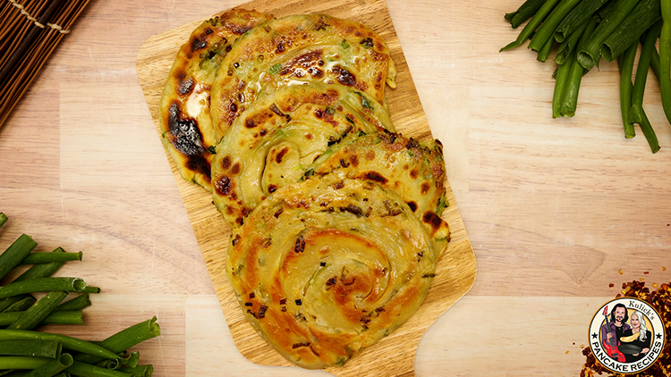 Homemade Chinese scallion pancake recipe